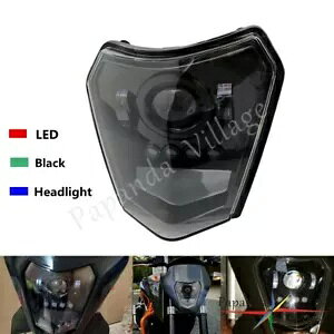 �u���b�N�V�F�� 12V LED �w�b�h���C�g�t�����g�����v XCW EXC EXC-F 250 300 350 450 500 Black Shell 12V LED Headlight Front Lamp For XCW EXC EXC-F 250 300 350 450 500 �y���s�A���i�z