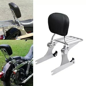 O\ȃN[ V[V[o[ obNXg QbW bN Lbgt n[[ _Ci FXDL FXDp Detachable Chrome Sissy Bar Backrest w/Luggage Rack Kit For Harley Dyna FXDL FXD