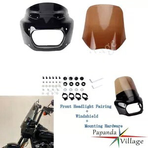 n[[ \teC t@bg {u FXFB p tg wbhCg tFAO X[N tgKX Lbgt Front Headlight Fairing w/ Smoke Windshield Kits For Harley Softail Fat Bob FXFB