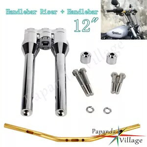 �N���u�X�^�C�� 12 �C���` �N���[�� �n���h���o�[ ���C�U�[ + �n���h���o�[ �n�[���[ �_�C�i �X�g���[�g �{�u�p Club Style 12 Chrome Handlebar Riser + Handlebar For Harley Dyna Street bob