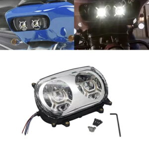 LED �c�C�� �w�b�h���C�g Hi/Lo �r�[���t�� 15-20 �n�[���[ ���[�h �O���C�h �E���g�� FLTRU FLTRX �p LED Twin Headlight w/Hi/Lo Beam For 15-20 Harley Road Glide Ultra FLTRU FLTRX �y���s�A���i�z