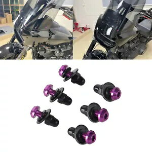 6 p[vA~jE T25 tgtFAOtgKX{glWn[[ MEM7421 6Pcs Purple Aluminum T25 Front Fairing Windscreen Bolts Screw For Harley MEM7421