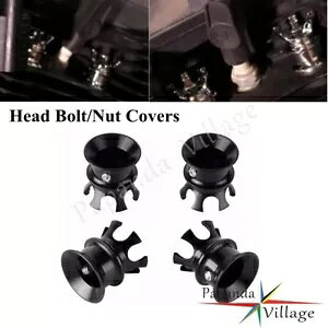 4X GWgbp[XN[Jo[Xp[NvONEibgwbhLbvX|[cX^[ XL883 p 4X Engine Topper Screw Cover Spark Plug Crown Nut Head Cap For Sportster XL883