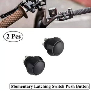 2Pc jo[TubN^b`XCb`vbV{^n[[[hOChp 2Pc Universal Black Momentary Latching Switch Push Button For Harley Road Glide