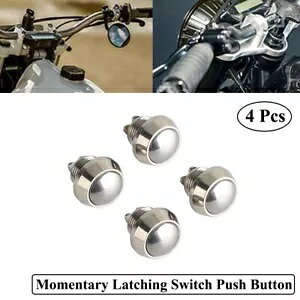 4Pc jo[TN[^b`XCb`vbV{^XYL GS GSX-R 4Pc Universal Chrome Momentary Latching Switch Push Button For Suzuki GS GSX-R