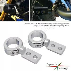 1-1/4C` GWK[h N[tHOX|bgCguPbg I[goCƖt 1-1/4" Engine Guard Chrome Fog Spot Light Brackets Motorcycle Lighting Mounting