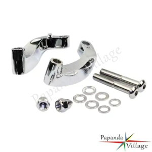 n[[_Cit@bg{uX|[cX^[pN[~[ĔzuA_v^[Lbg Chrome Mirror Relocation Extension Adapter Kit For Harley Dyna Fat Bob Sportster