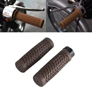 o[nhObv uEnhObv 1C`nho[p n[[\teCX^_[h_Cip Rubber Hand Grips Brown Handgrips For 1" Handlebar Harley Softail Standard Dyna