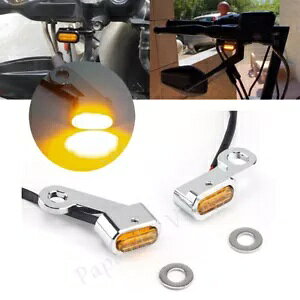 n[[X|[cX^[pN[nho[~jLEDAo[^[VOiCWP[^[Cg Chrome Handlebar Mini LED Amber Turn Signal Indicator Light For Harley Sportster