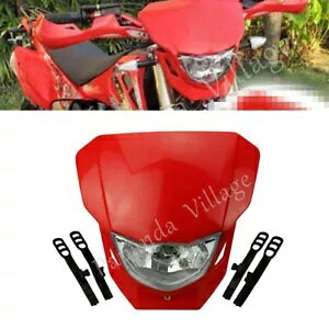 ���b�h�V�F���w�b�h���C�g�w�b�h�����v/�n�C/���[�r�[���t���z���_ CRF CR XR 125 230 250 450 Red Shell Headlight Headlamp w/Hi/Lo Beam For Honda CRF CR XR 125 230 250 450 �y���s�A���i�z