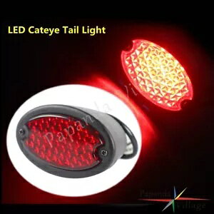 ubNA LED LbgACe[Cgu[LXgbvCgn[[JX^\teC FLST Black Rear LED Cat Eye Taillight Brake Stop Light For Harley Custom Softail FLST