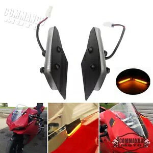 hDJeB 959 1299 pjK[I[goC~[ubNIt LED ECJ[Cg For Ducati 959 1299 Panigale Motorcycle Mirror Block Off LED Turn Signals Lights