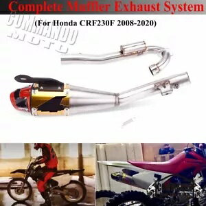 ���S�ȃ��A�G�L�]�[�X�g�p�C�v�}�t���[�T�C�����T�[�V�X�e���z���_ CRF230F 2008-2020 Complete Rear Exhaust Pipe Muffler Silencer System For Honda CRF230F 2008-2020