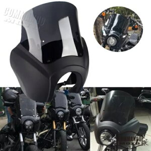 ヘッドライトフェアリング & 12インチフロントガラス ハーレーストリートボブ FXBB FXST 114 2018-2022用 Headlight Fairing & 12" Windshield For Harley Street Bob FXBB FXST 114 2018-2022