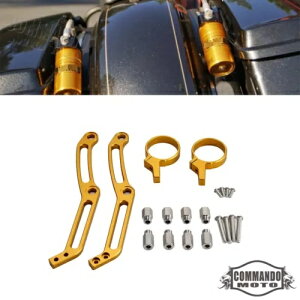 WFh Revo VbNpS[h[gU[o[}Eg n[[c[O 2014-2022 Gold Remote Reservoir Mounts For Legends Revo Shock For Harley Touring 2014-2022
