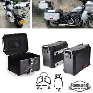 アルミトランクケースキット ハーレーソフテイル FXST ストリートボブ FXBB FXBBS 2018-2024用 Aluminum Trunk Case Kit For Harley Softail FXST Street Bob FXBB FXBBS 2018-2024