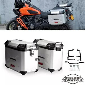 �A���~�T�h���o�b�O �}�E���g�t�� �n�[���[�p���A�����J 1250 RA1250 RA1250S 2021-24�p Aluminum Saddlebags W/ Mounts For Harley Pan America 1250 RA1250 RA1250S 2021-24 �y���s�A���i�z