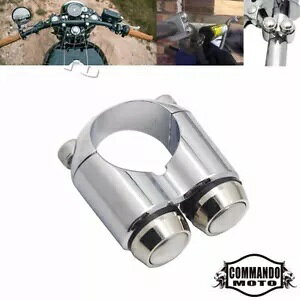 N[ 2 {^ 1 C` nho[ XCb` n[[ _Ci {o[ `bp[ JtF [T[p Chrome 2-Button 1" Handlebar Switch For Harley Dyna Bobber Chopper Cafe Racer