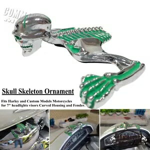 z[NXJI[igoCU[ n[[\teC{o[`bp[p 7C` wbhCgv Hawk Skull Ornament Visor For Harley Softail Bobber Chopper 7" Headlight Lamp