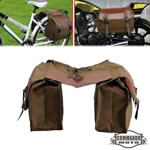hLoX]ԃI[goCThobOpjAobOv\ 40L Waterproof Canvas Bicycle Motorcycle Saddlebag Pannier Bag Leather Surface 40L