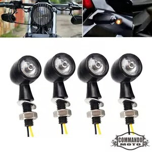 4X I[goC LED ubg ~j ^[ VOi Cg ECJ[ jo[T 8mm h 4X Motorcycle LED Bullet Mini Turn Signal Light Blinker Universal 8mm Waterproof