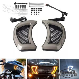 2015-2023 �n�[���[ ���[�h �O���C�h �X�y�V���� FLTRXS �w�b�h���C�g �x���g �A�N�Z���g ���C�g�p For 2015-2023 Harley Road Glide Special FLTRXS Headlight Vent Accent Lights �y���s�A���i�z
