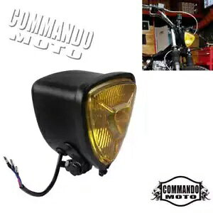 I[goCgCAOgwbhCgn[[_Ci`bp[{o[JtF[T[p Motorcycle Triangle Retro Head Light For Harley Dyna Chopper Bobber Cafe Racer
