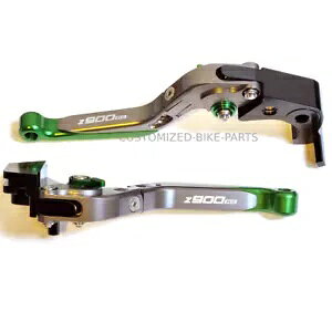 O[ / `^ u[L & Nb` o[ - Kawasaki Z900RS Z 900 RS 2017-2024 Green / Titanium Brake & Clutch Levers - Kawasaki Z900RS Z 900 RS 2017-2024