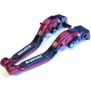 ���߉\�ȐԂ��N���b�` & �u���[�L���o�[ Ducati 1199 Panigale S/R 2012-2016 �p Adjustable Red Clutch & Brake Levers For Ducati 1199 Panigale S / R 2012-2016 �y���s�A���i�z