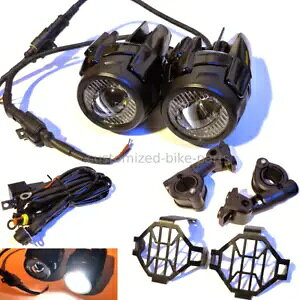 S LED ⏕X|bg tHO Cg AZu Lbg - z_ CRF1000L AtJ cC Complete LED Auxiliary Spot Fog Light Assembly Kit - Honda CRF1000L Africa Twin