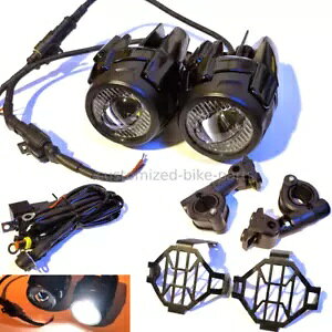 S LED ⏕X|bg tHO Cg AZu Lbg - z_ CRF1100L AtJ cC Complete LED Auxiliary Spot Fog Light Assembly Kit - Honda CRF1100L Africa Twin