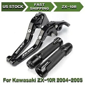Kawasaki ZX-10R 04-05 CNC ܂肽ݎu[LNb`o[nho[ObvZbg For Kawasaki ZX-10R 04-05 CNC Foldable Brake Clutch Levers Handlebar Grips Sets