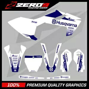 Husqvarna ���g�N���X �O���t�B�b�N�X �L�b�g: Husky MX TC85 2014 - 2022 �u���b�N WHI/BLU Husqvarna Motocross Graphics Kit: Husky MX TC85 2014 - 2022 BLOCK WHI/BLU