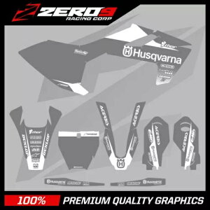 Husqvarna ���g�N���X �O���t�B�b�N�X �L�b�g: Husky MX TC85 2014 - 2022 �u���b�N �O���[/WHI Husqvarna Motocross Graphics Kit: Husky MX TC85 2014 - 2022 BLOCK GRY/WHI