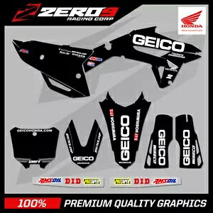 �z���_ ���g�N���X �O���t�B�b�N�X �L�b�g MX �f�J�[�� : CR CRF 85 150 125 250 450 GEICO 20 BLK HONDA MOTOCROSS GRAPHICS KIT MX DECALS : CR CRF 85 150 125 250 450 GEICO 20 BLK �y���s�A���i�z