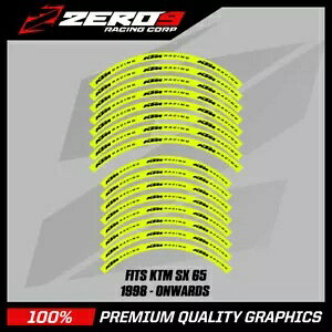 KTM ���� �f�J�[�� SX 65 14 / 12 MX ���g�N���X �O���t�B�b�N �f�J�[�� YEL-F / BLK KTM Rim Decals SX 65 14 / 12 MX Motocross Graphics Decals YEL-F / BLK �y���s�A���i�z