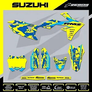 SUZUKI MX �O���t�B�b�N�X �L�b�g ���g�N���X �O���t�B�b�N�X RM RMZ 125-450 CAMO YEL/BLU SUZUKI MX Graphics Kit Motocross Graphics RM RMZ 125-450 CAMO YEL/BLU �y���s�A���i�z