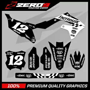 カスタム MX グラフィックス キット: KAWASAKI KX KXF 125 - 450 - FAST/H ブラック/ホワイト Custom MX Graphics Kit: KAWASAKI KX KXF 125 - 450 - FAST/H BLACK/WHITE