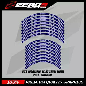 HUSQVARNA ���� �f�J�[�� TC 85 17" / 14" �X���[�� �z�C�[�� MX ���g�N���X �O���t�B�b�N�X BLU HUSQVARNA rim Decals TC 85 17" / 14" Small Wheel MX Motocross Graphics BLU