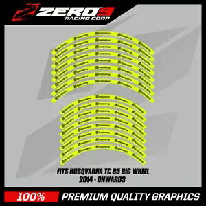 HUSQVARNA  fJ[ TC 85 19 C` / 16 C` rbO zC[ MX gNX OtBbN YEL-F/BLK HUSQVARNA Rim Decals TC 85 19" / 16" Big Wheel MX Motocross Graphics YEL-F/BLK