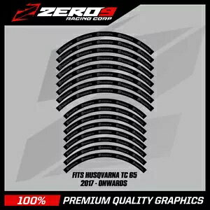 HUSQVARNA  fJ[ TC 65 12" / 14" MX gNX OtBbN fJ[ BLK / GRY HUSQVARNA rim Decals TC 65 12" / 14" MX Motocross Graphics Decals BLK / GRY