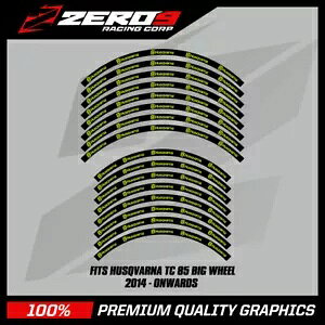 HUSQVARNA  fJ[ TC 85 19 C` / 16 C` rbO zC[ MX gNX OtBbN BLK/YEL-F HUSQVARNA Rim Decals TC 85 19" / 16" Big Wheel MX Motocross Graphics BLK/YEL-F