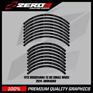 HUSQVARNA ���� �f�J�[�� TC 85 17" / 14" �X���[�� �z�C�[�� MX ���g�N���X �O���t�B�b�N BLK/GRY HUSQVARNA rim Decals TC 85 17" / 14" Small Wheel MX Motocross Graphics BLK/GRY