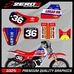 z_ QR50 gNXOtBbNX MX OtBbNXLbg [JXICtLbg HONDA QR50 MOTOCROSS GRAPHICS MX GRAPHICS KIT LUCAS OILS FULL KIT