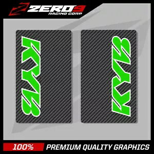 KYB Abp[tH[NfJ[ gNXOtBbNX MX OtBbNX J[{O[ KYB UPPER FORK DECALS MOTOCROSS GRAPHICS MX GRAPHICS CARBON GREEN