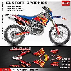 �o�C�N�t���J�X�^���X�e�b�J�[�O���t�B�b�N�L�b�g���}�n WR250F WR450F 2007-2014 Motorbike Full Custom Stickers Graphics Kit for Yamaha WR250F WR450F 2007-2014 �y���s�A���i�z