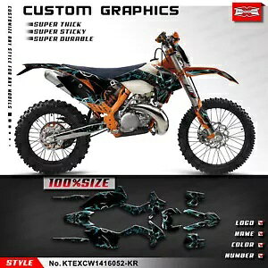 �_�[�g�o�C�N �t���J�X�^���r�j�[���f�J�[���O���t�B�b�N�L�b�g EXC XCW 2014 2015 2016 MX�p Dirt Bike Full Custom Vinyl Decal Graphics Kit for EXC XCW 2014 2015 2016 MX �y���s�A���i�z