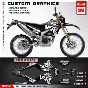 �_�[�g�o�C�N �J�X�^�� �O���t�B�b�N �X�e�b�J�[ �L�b�g ���}�n WR250R WR250X 2008-2020 �u���b�N Dirt Bike Custom Graphics Stickers Kit for Yamaha WR250R WR250X 2008-2020 Black