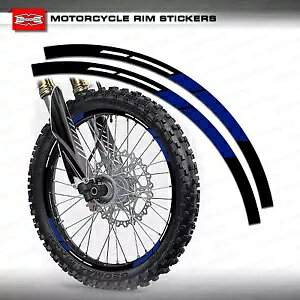 I[goCXebJ[zC[OtBbNfJ[u[ubNA16XgbvArj[ Motorcycle Rim Stickers Wheel Graphics Decals Blue Black,16 Strips, Vinyl