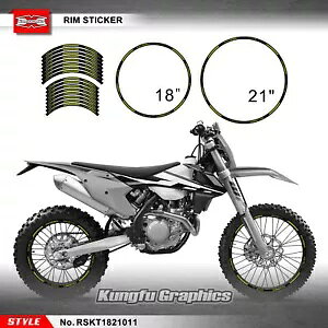 21C` 18C` oCNzC[XebJ[ rj[fJ[ OtBbNveN^[ }`J[ 21'' 18'' Motorbike Wheel Rim Sticker Vinyl Decal Graphics Protector Multi Color